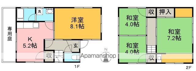 とさでん交通伊野線 朝倉駅前駅 徒歩12分 2階建 築39年(4K)の間取り写真
