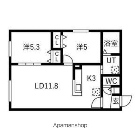 TS COURT SHINKAWA(2LDK/1階)の間取り写真