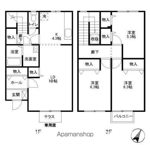 パークサイド　Ａ(3LDK)の間取り写真