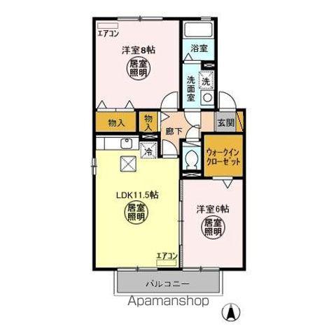 コンフォール・オリエ(2LDK/1階)の間取り写真