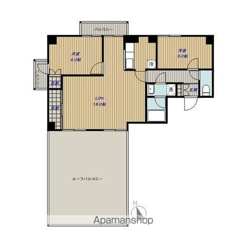 パインレジデンス(2LDK/6階)の間取り写真