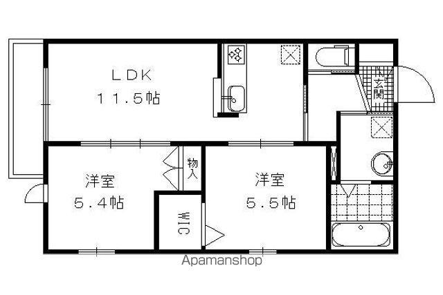 ラシーヌ藤森(2LDK/2階)の間取り写真
