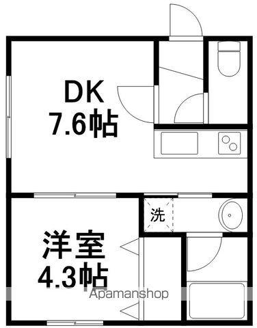 アズーリ中の島壱番館(1LDK/1階)の間取り写真