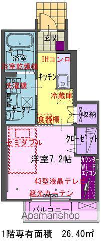 LICHT北上(1K/1階)の間取り写真