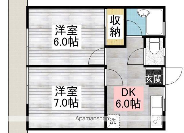 モーツァルト・パーク新河岸(2DK/1階)の間取り写真
