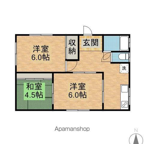 鹿島臨海鉄道 鹿島神宮駅 バス乗車時間：51分 済生会病院前バス停で下車 徒歩31分 1階建 築37年(3DK)の間取り写真