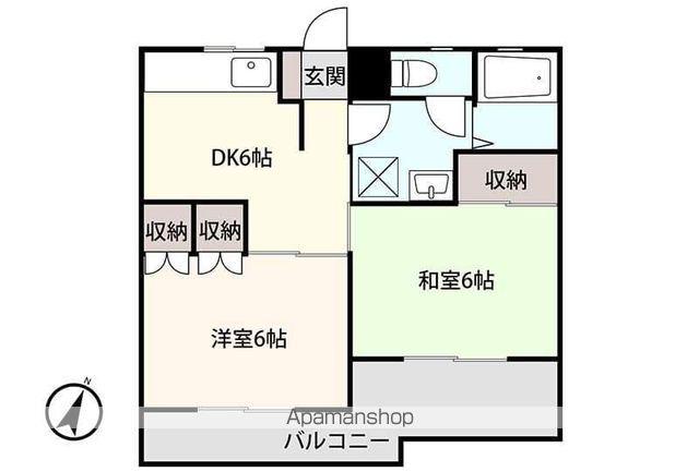 アシスト長野マンション5(2DK/3階)の間取り写真