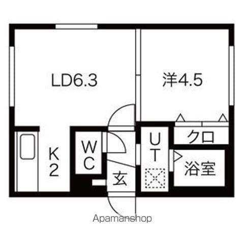 ブランノワールNORD(1LDK/1階)の間取り写真