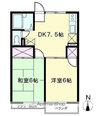 レピュート加藤(2DK/2階)の間取り写真