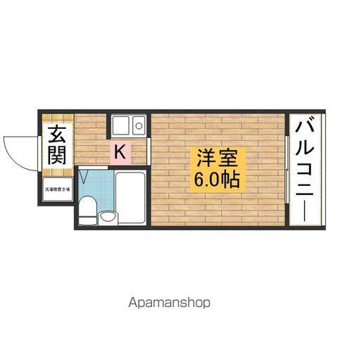 ヴィラフォンテーヌ(1K/2階)の間取り写真