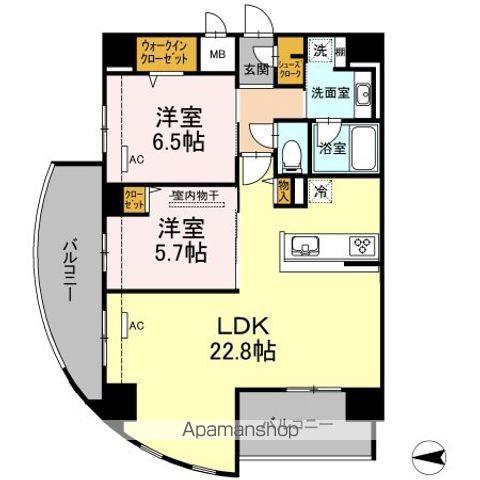 Dプレイス 九品寺(2LDK/3階)の間取り写真