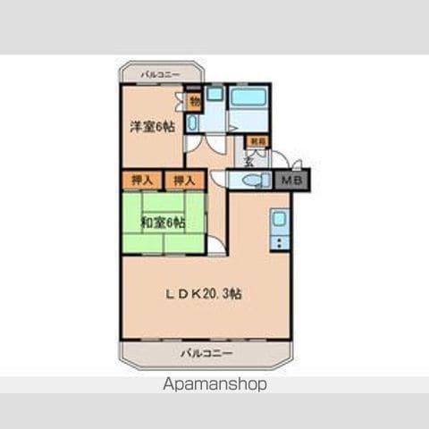 サニーコート庄名(2LDK/3階)の間取り写真