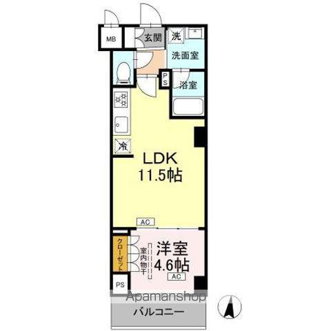 ロイジェント潮見(1LDK/2階)の間取り写真