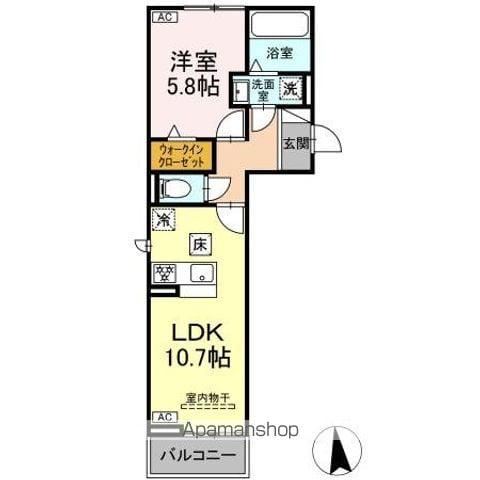プラムVI(1LDK/1階)の間取り写真