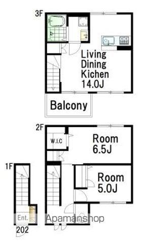 VILLA・SYMBIOSE三軒茶屋(2LDK/2階)の間取り写真