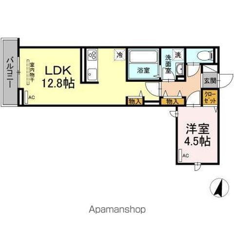オリヴィエ西町(1LDK/1階)の間取り写真