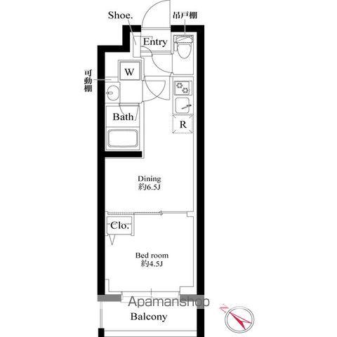 プラチナスクエア赤羽(1DK/2階)の間取り写真