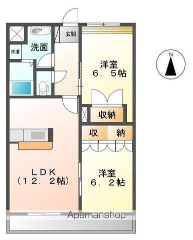 サンパレス伏石Ⅱ(2LDK/2階)の間取り写真
