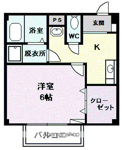 ルーチェ神明(1K/2階)の間取り写真