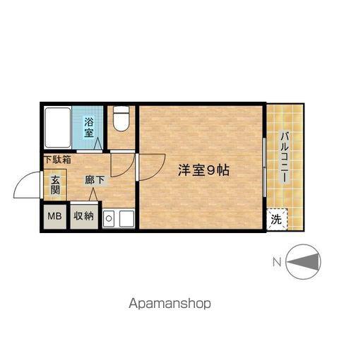 シャルム東園田(1K/2階)の間取り写真
