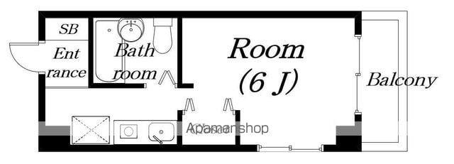 HAIB21(ワンルーム/3階)の間取り写真
