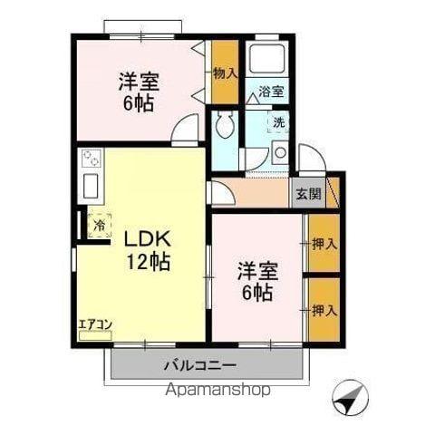 エクセルA・B(2LDK/2階)の間取り写真