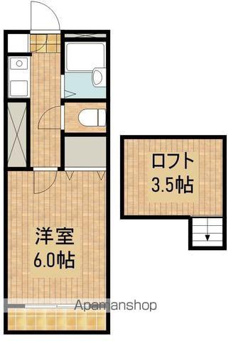 S・Tクローバー(1K/1階)の間取り写真