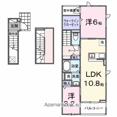 ヴェルデメゾン(2LDK/3階)の間取り写真