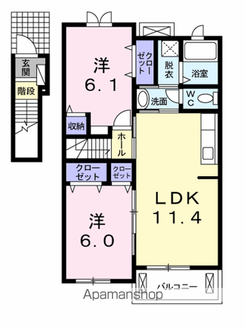 メゾンブリーズⅢ(2LDK/2階)の間取り写真