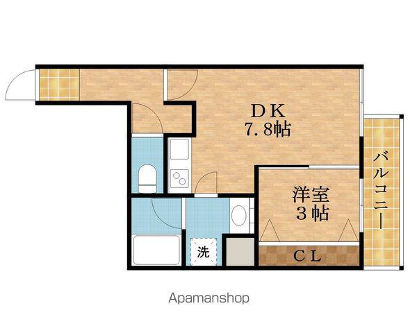 グレースコート蒲生(1DK/1階)の間取り写真