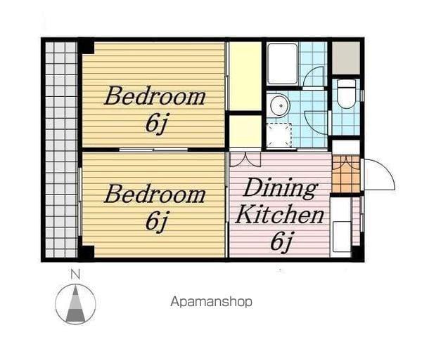 エミュールマンション(2DK/1階)の間取り写真