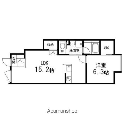 コンフォーティア新田東(1LDK/1階)の間取り写真