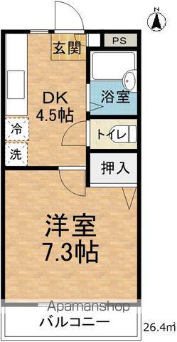 サンライズ笹部(1DK/1階)の間取り写真