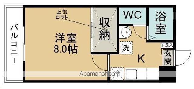 ティエラドミールB棟(1K/2階)の間取り写真