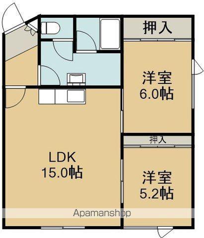 アル東浜(2LDK/2階)の間取り写真