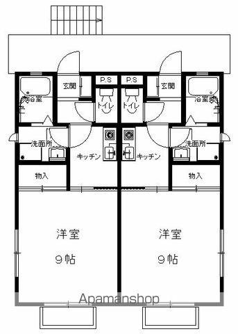 クレスト関屋田町(1K/1階)の間取り写真