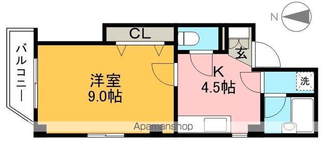 メゾンますがた(1K/3階)の間取り写真