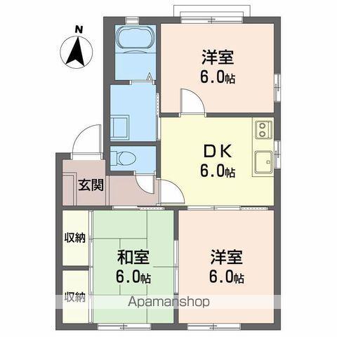 グランシードあいC棟(3DK/1階)の間取り写真