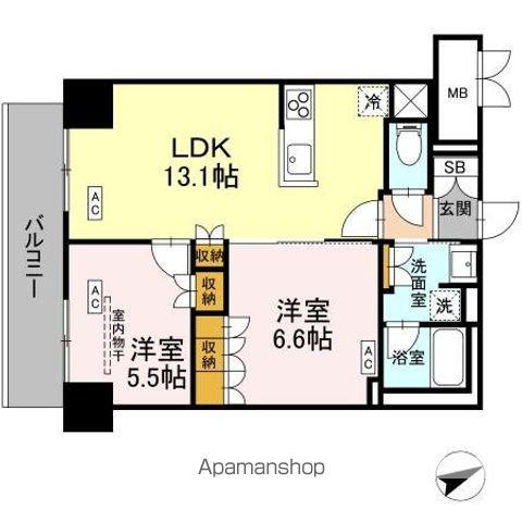 サンジョイアゼロ(2LDK/2階)の間取り写真