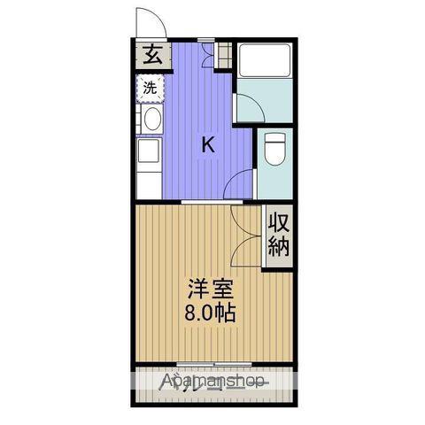華東ハイツ D(1K/2階)の間取り写真