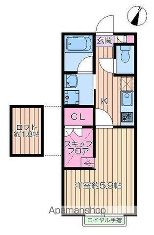 レスコムアルファ(1K/1階)の間取り写真