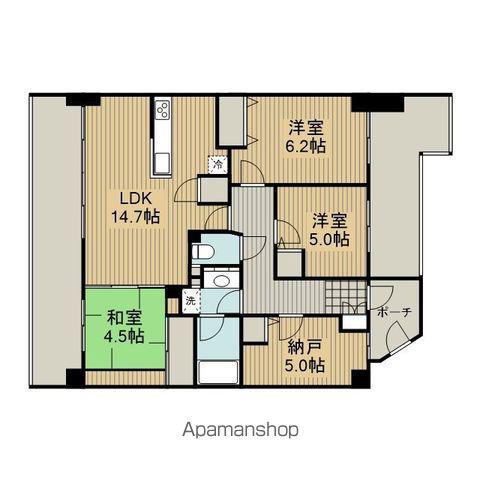 セントラルコート古淵(3SLDK/3階)の間取り写真