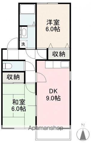 センチュリー香西B棟(2DK/1階)の間取り写真
