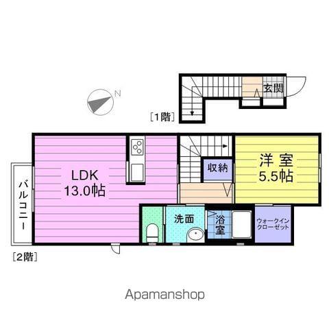 エスポワールT(1LDK/2階)の間取り写真