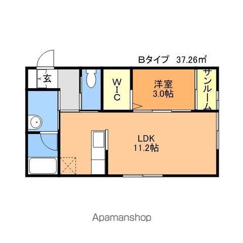 グランブルー(1LDK/1階)の間取り写真