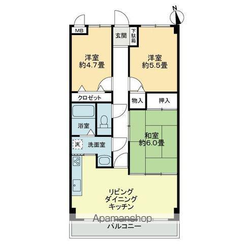 スカール太田(3LDK/6階)の間取り写真