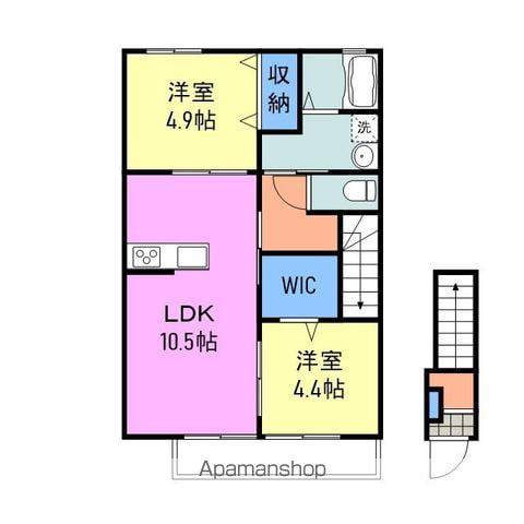 GLANZHIRO(2LDK/2階)の間取り写真