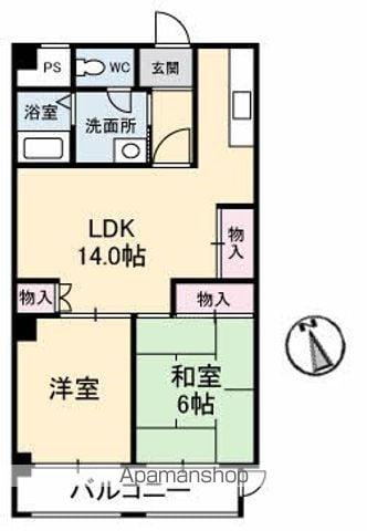 メゾンブランシュ(2LDK/5階)の間取り写真