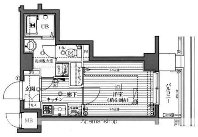 グランド・ガーラ西新宿ウエスト(1K/12階)の間取り写真