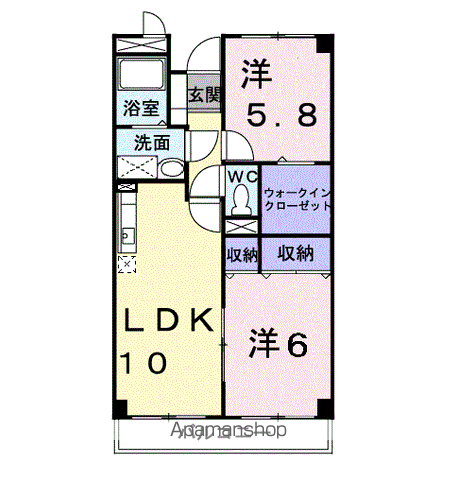 コートピアC(2LDK/2階)の間取り写真